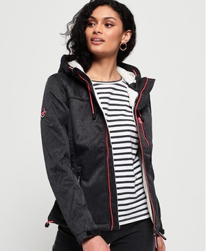 Superdry Hooded Sherpa SD-Windtrekker Női Kabát Fekete/Rózsaszín | MOPVC2158